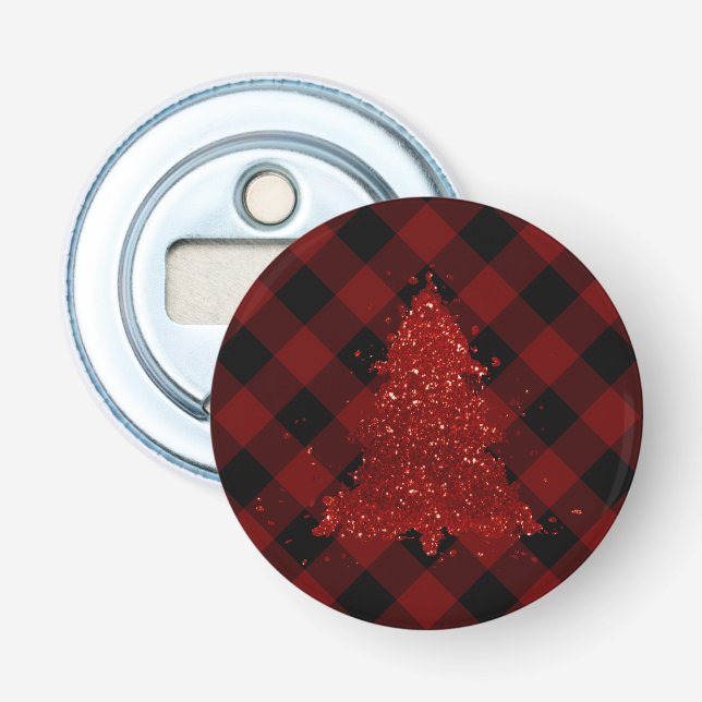 Rustic Julgran Buffalo Play Modern Checker Flasköppnare (Framsidan)