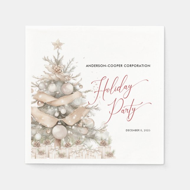 Rustic Julgran Corporate Julfest Pappersservett (Framsidan)