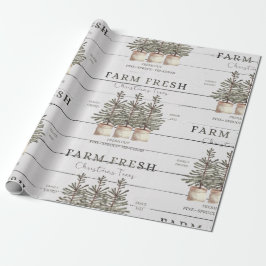 Rustic Julgran Farm Wrapping Papper Presentpapper