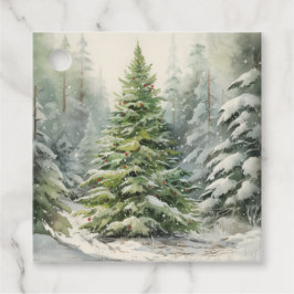 Rustic Julgran Gåvor Etiketter