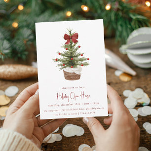 Rustic Julgran Helgdag Open House Inbjudningar