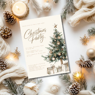 Rustic Julgran Nature jul Party Inbjudningar
