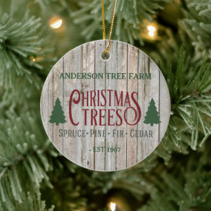 Rustic Julgran-odlingen ditt namn Julgransprydnad Keramik