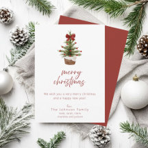 Rustic Julgran Red Bow Helgdag Card