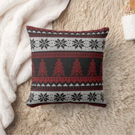 Rustic Julgran Sweater Mönster Dekorativ kudde