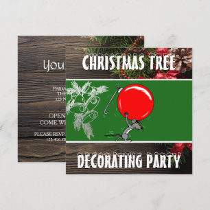 Rustic Julgran Trimming Party Helgdag Inbjudningar