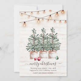 Rustic Julgranar Helgdag Card med Hälsning Julkort