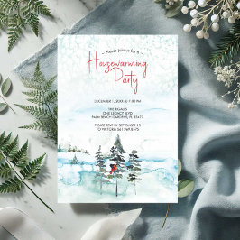 Rustic Julgranar Houseuppvärmning Party bjudati Julkort