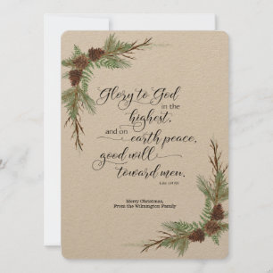 Rustic julkort med KJV Bible Verse