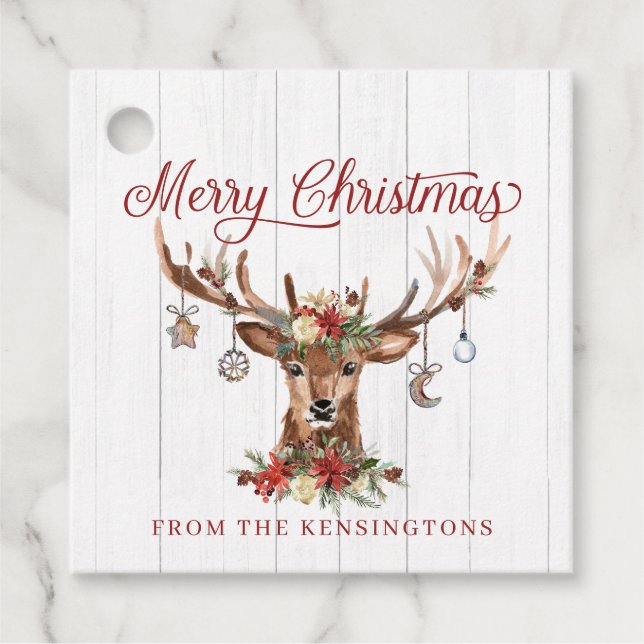 Rustic julpryder | Trä Gåvor Etiketter (Framsida)