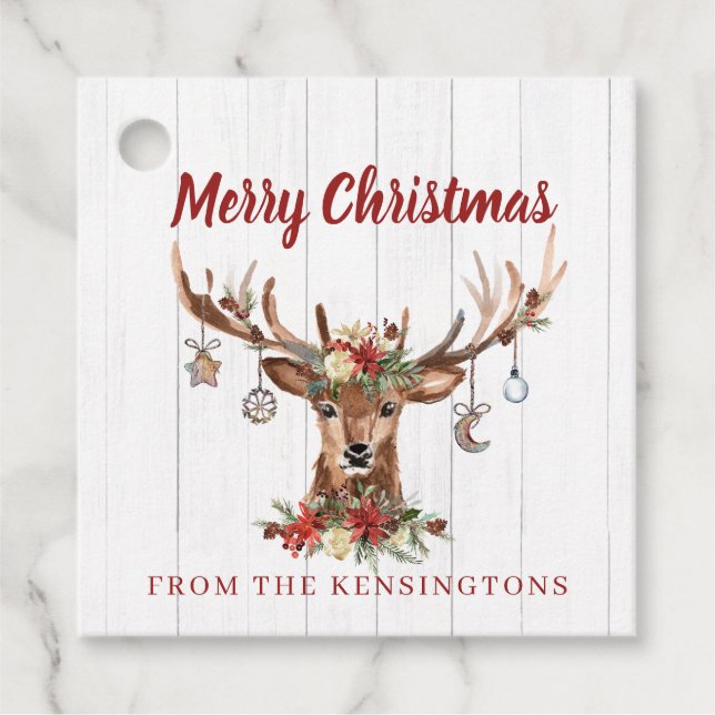 Rustic julpryder | Trä Gåvor Etiketter (Framsida)