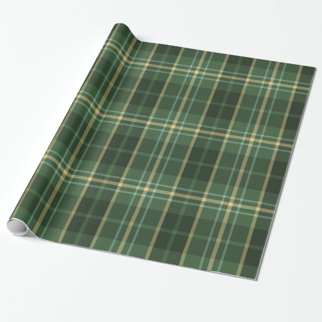 Rustic jultomte tartan mönster presentpapper (Utrullad)
