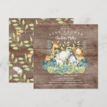 Rustic Jungle Animals Baby Shower