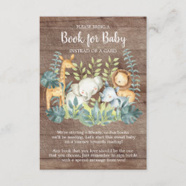 Rustic Jungle Baby Shower Bok för Baby Card Tilläggskort