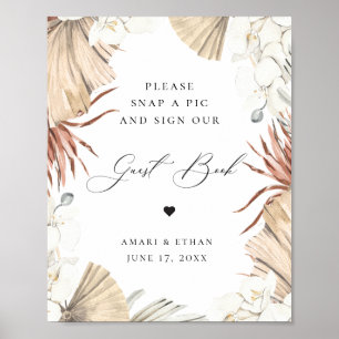 Rustic Jungle Foliage Guest Bok-tecken Poster