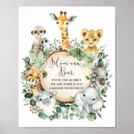 Rustic Jungle Safari Animals Momosa Pub Drink-teck Poster