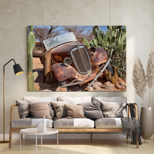 Rustic junk-bil i fotot på Namibia Solitaire Poster