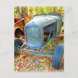 Rustic Junkyard Hot rod Vykort
