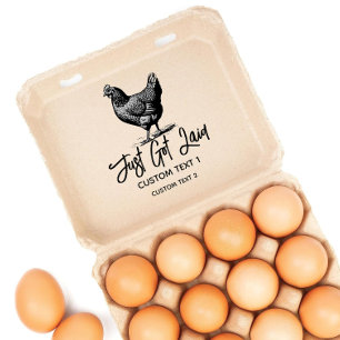 Rustic Just Har Laid Chicken Egg Frimärke Stämpel