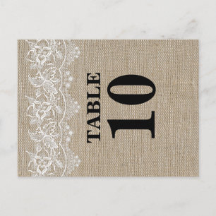 Rustic Jute and Snöre Bordsnummer Card
