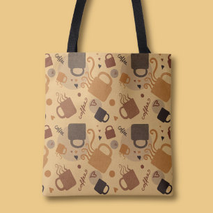 Rustic kaffe Kärlek - Mugg och Heart Mönster Tygkasse