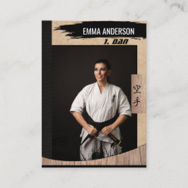 Rustic Karate Black Bälte Wood Trading Card Visitkort