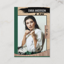 Rustic Karate Grönt Bälte Wood Trading Card