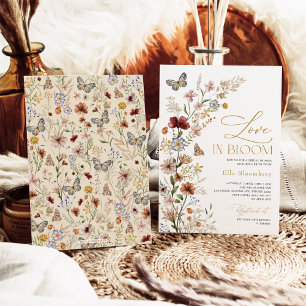 Rustic Kärlek i Möhippan Bloom Wildblomma Inbjudningar