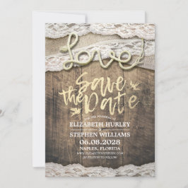 Rustic Kärlek Rope Burlap Snöre Bröllop spara datu Datumet