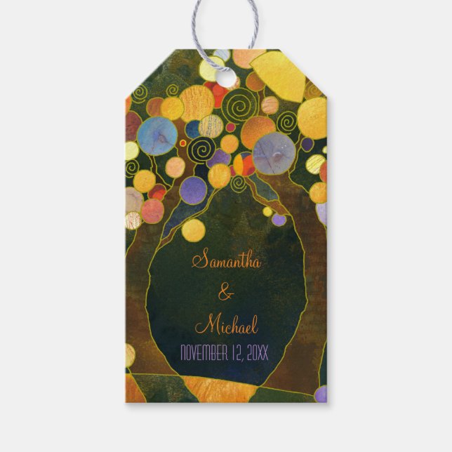 Rustic Kärlek Träd Bröllop Tack Presentetikett (Framsidan)