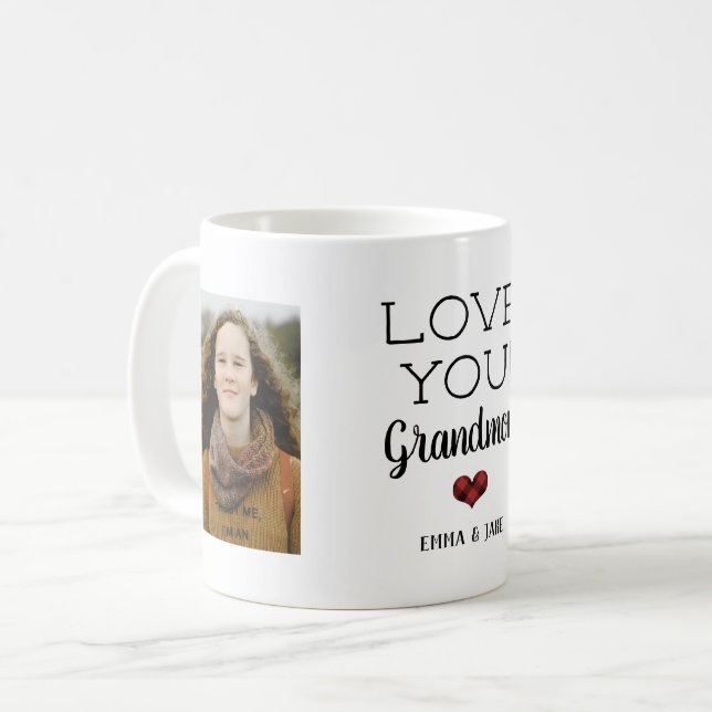 Rustic Kärlek You Grandmamma Anpassningsbar Photo  Kaffemugg (Framsida vänster)