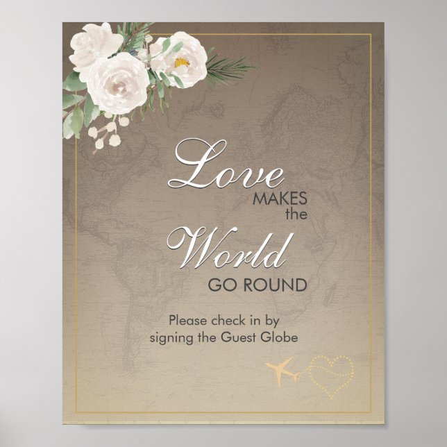 Rustic Karta Möhippa Travel party Logga in Poster (Framsidan)