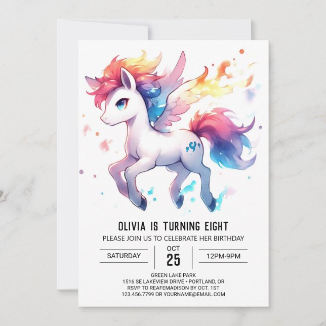 Rustic Kids Horse Birthday Inbjudningar (Framsida)