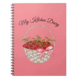 Rustic Kitchen Cookbook Personlig Pastel Cherry Anteckningsbok