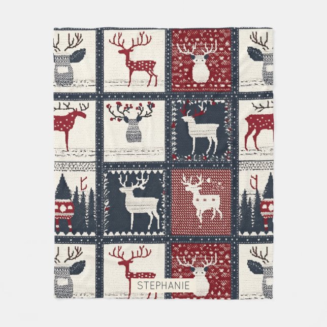 Rustic Knissions Patchwork Mönster | Nordiska Fleecefilt (Framsidan)