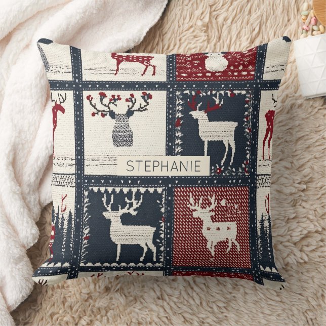 Rustic Knissions Patchwork Mönster | Nordiska Kudde (Filt)