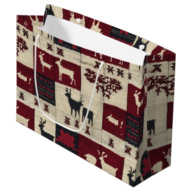 Rustic Kor-Stitch Patchwork | Folk Helgdag Motif (Framsidan Vinklad)