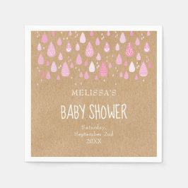 Rustic Krac baby rosa-regndroppar, babydusch Pappersservett