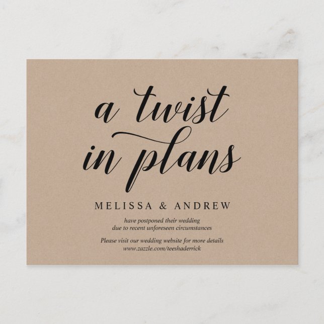 Rustic Kraft, A twist in Plans, Inbjudningskort up (Framsida)