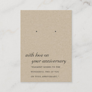 RUSTIC KRAFT ANNIVERSARY EARRING VISNING CARD PLACERINGSKORT
