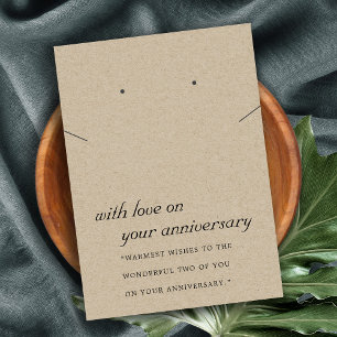 RUSTIC KRAFT ANNIVERSARY NECKLACE EARRARD Card Placeringskort