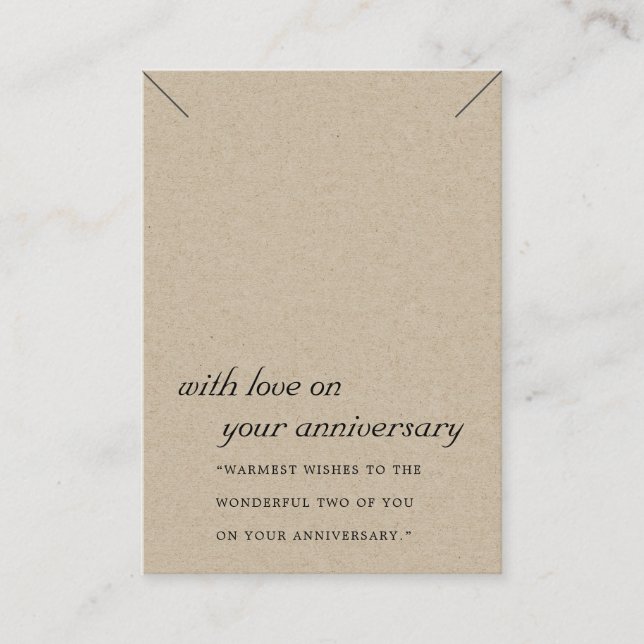RUSTIC KRAFT ANNIVERSARY NECKLACE VISNING Card Placeringskort (Framsida)
