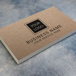 Rustic Kraft Anpassningsbar Logotyp Minimalist Visitkort