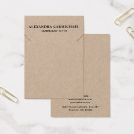 Rustic Kraft Artisan Necklace Jewelry Visning Card Visitkort