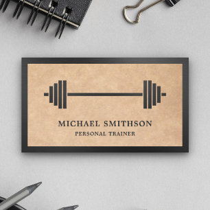 Rustic Kraft Barbell Fitness Personlig Tränare Visitkort
