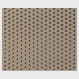 Rustic Kraft Black Stars Wrapping Papper Presentpapper
