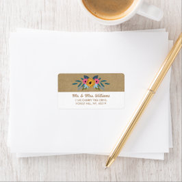 Rustic Kraft Blommigt Wandeans Bröllop Samling Adressetikett
