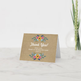 Rustic Kraft Blommigt Wandeans Bröllop Samling Tack Kort