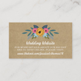 Rustic Kraft Blommigt Wandeans Bröllop Samling Tilläggskort