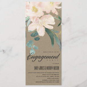 RUSTIC KRAFT BLOMMIGT WATERCOLOR FÖRLOVNING INBJUDNINGAR